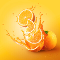 Orange juice splash