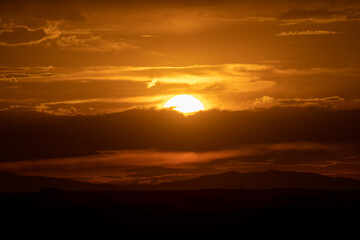 Sunset of Colorado. Beautiful view of the sunset in Denver.