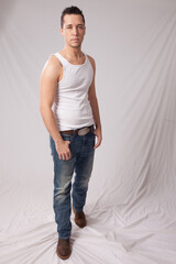 Handsome man in an undershirt