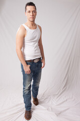 Handsome man in an undershirt