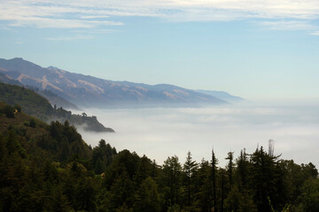 Fog at the California coast near Big Sur in early August