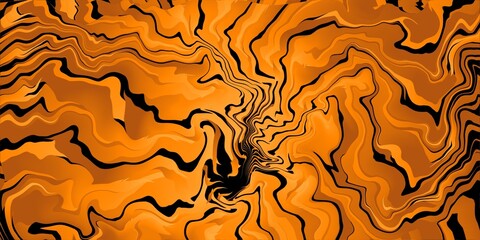 Abstract orange and black wavy background, orange abstract liquify background. wavy orange tiger pattern 
