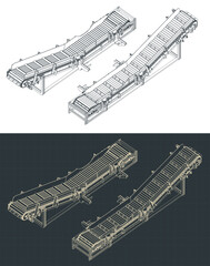 Chain conveyor isometric blueprints