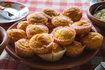 corn pone muffins fresh baked organic vegan food