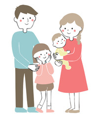 4人家族　赤ちゃん　子ども　お父さん　お母さん