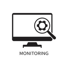 Monitoring icon design. Observation and Monitoring icon. isolated on white background. Vector illustration.