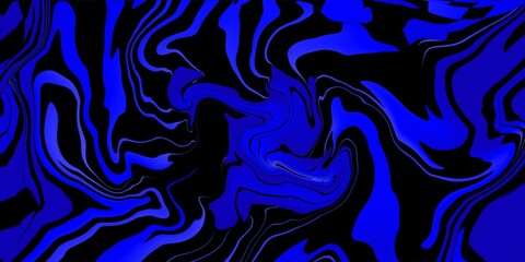 Dark blue and black wavy background, blue abstract liquify background.