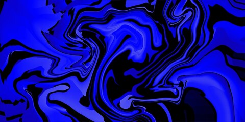 Dark blue and black wavy background, blue abstract liquify background.