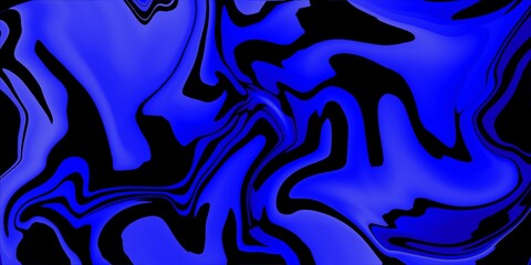 Dark blue and black wavy background, blue abstract liquify background.