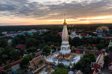 Phra That Phanom, a respectful of Nakhon Phanom People to Gold pagoda, settle in the center of the...