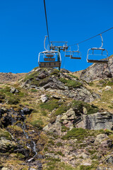 Lift at the Ordino Arcalis by Grandvalira Pyrenees station in the summer of 2022.