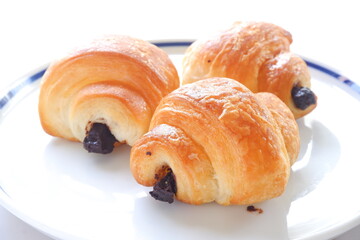 チョコレートが入ったクロワッサン