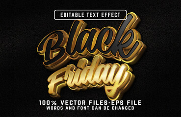 Black Friday 3d editable text effect premium vectors