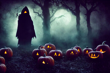 Halloween festival celebration illustration. Holiday event halloween background concept.