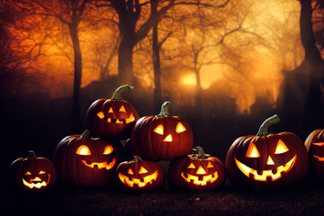 Halloween festival celebration illustration. Holiday event halloween background concept.