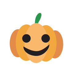 Orange pumpkin happy halloween icon. Vector illustration isolated on white background.