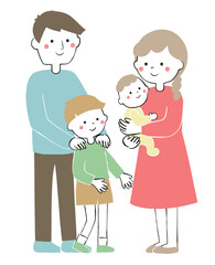 4人家族　赤ちゃん　子ども　お父さん　お母さん