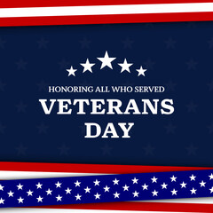 Veterans day with American flag, modern design