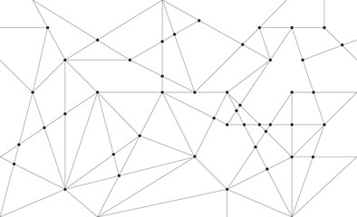 Network polygon structure connect lines and dots background template. Technology linked global system graphic vector.	