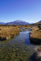 landscape with river and mountains