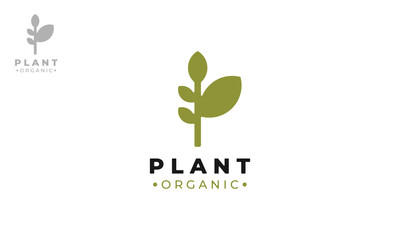 Plant Logo Design With Green Color For Nature Identity,Vector Template