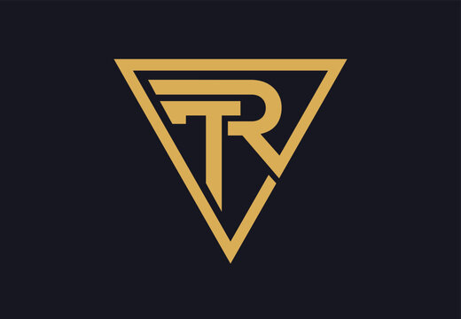 Textual Logo Design with letters T R. TR initials logo.