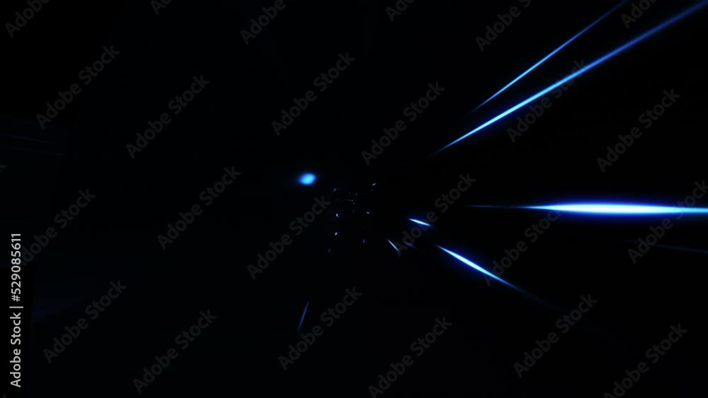 Poster abstract loop hypnotic blue shine ray flying lines motion and illuminated light effect hyperspeed in