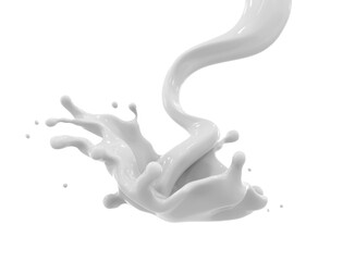 Milk splash isolated , 3D Rendering