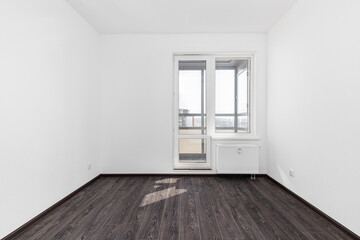 Empty white room without decoration and renovation