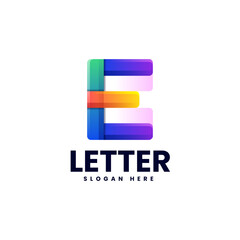 Fototapeta premium Vector Logo Illustration Letter E Gradient Colorful Style.