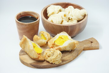 Pempek or egg stuffed fish cake of Palembang, Indonesia