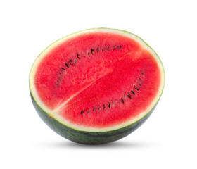 Half watermelon isolated on transparent (png)