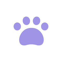 Dog and cat paws with sharp claws. cute animal footprints