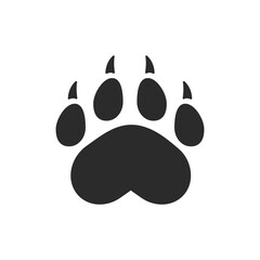 Dog and cat paws with sharp claws. cute animal footprints