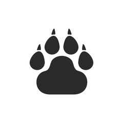 Dog and cat paws with sharp claws. cute animal footprints
