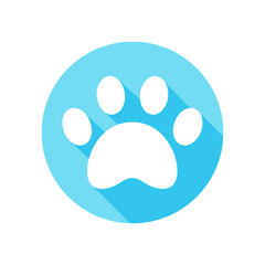 Dog and cat paws with sharp claws. cute animal footprints