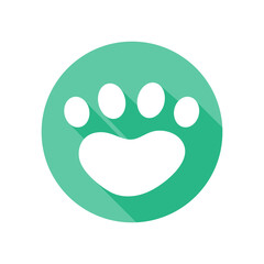 Dog and cat paws with sharp claws. cute animal footprints