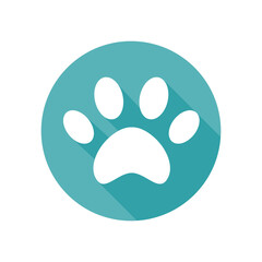 Dog and cat paws with sharp claws. cute animal footprints