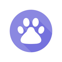 Dog and cat paws with sharp claws. cute animal footprints