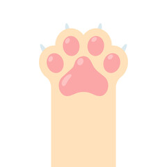 Dog and cat paws with sharp claws. cute animal footprints