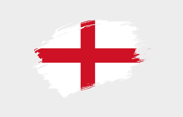 Creative hand drawn grunge brushed flag of England with solid background