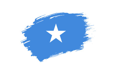 Creative hand drawn grunge brushed flag of Somalia with solid background