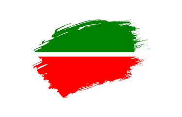 Creative hand drawn grunge brushed flag of Tatarstan with solid background