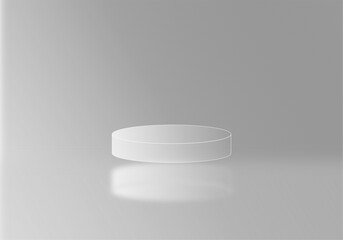 3D pedestal podium  on white studio background, product display stage in 3d illustration 