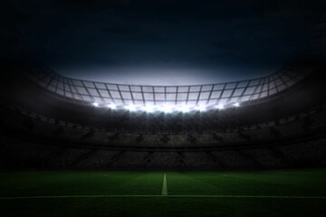 Fototapeta na wymiar Large football stadium under night sky