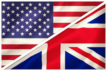 Flags of American and Great Britain