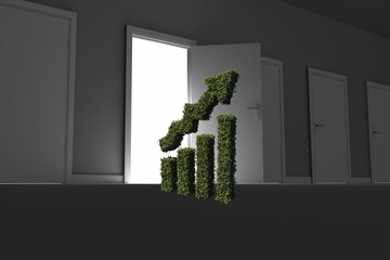 Obraz premium Graph of topiary at doorway