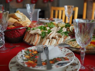 クリスマスの豪華な食事