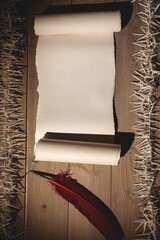 Scroll paper and quill