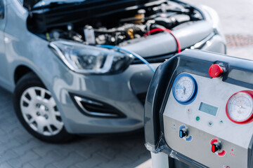 Car condition air ac repair service. Check automotive vehicle conditioning system and refill automobile ac compressor. Auto car conditioner repair.